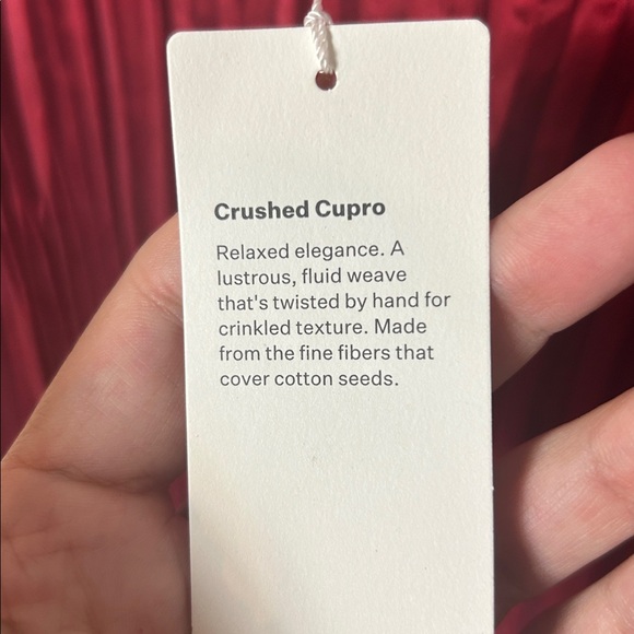 NWT Eileen Fisher red crimson crushed cupro scoop neckline dress - Picture 10 of 11